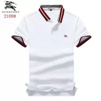 burberry short-sleeve oxford polo shirt lapel blanc